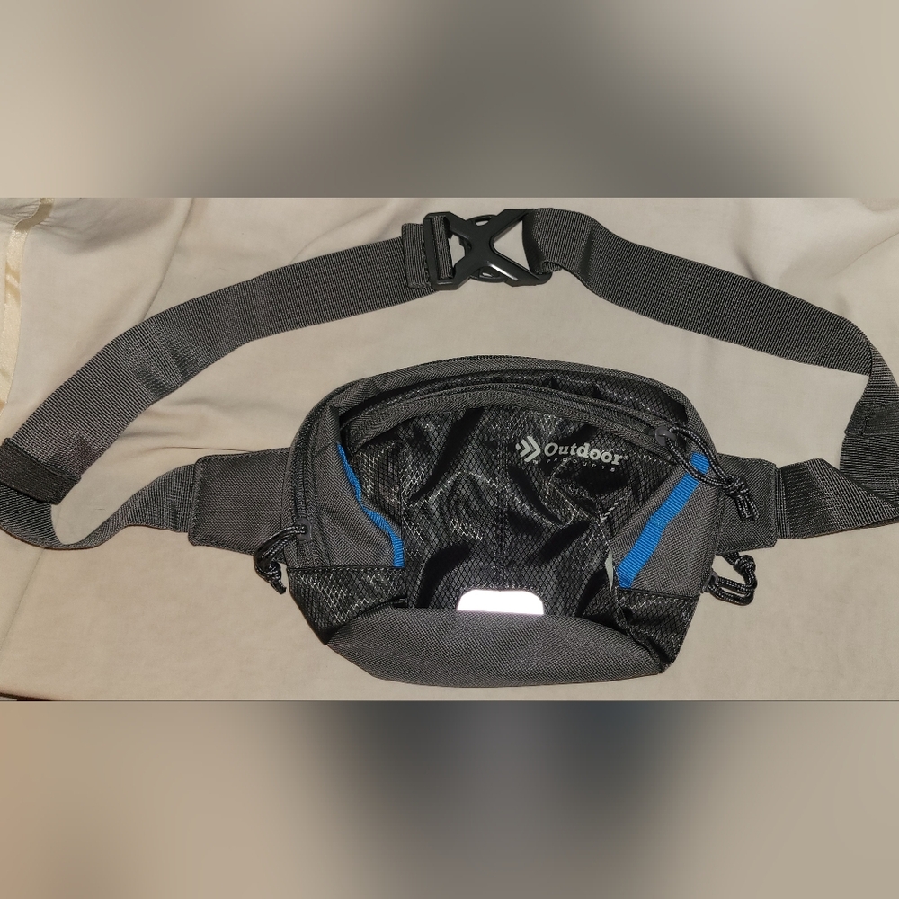 Black and Blue Unisex Waist Bag